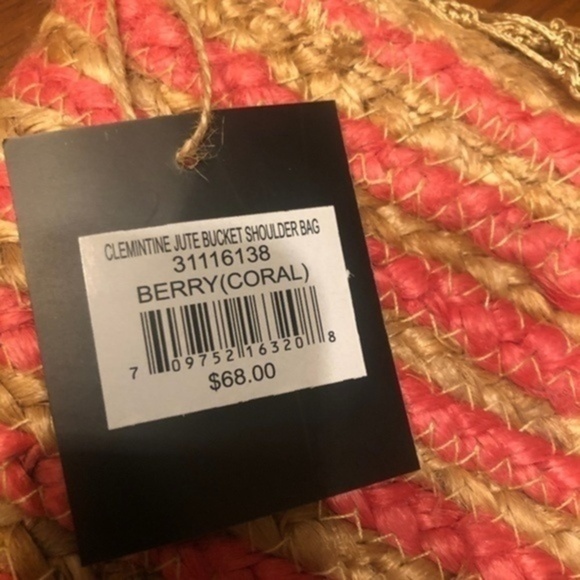 NANETTE LEPORE Clementine Handmade Striped Woven Jute Wood-Handle Bucket Bag - Picture 13 of 14